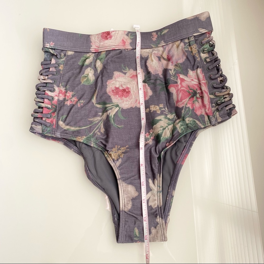 Zimmermann Iris Grey Floral High Waist Bikini 0/2 - Picture 11 of 12